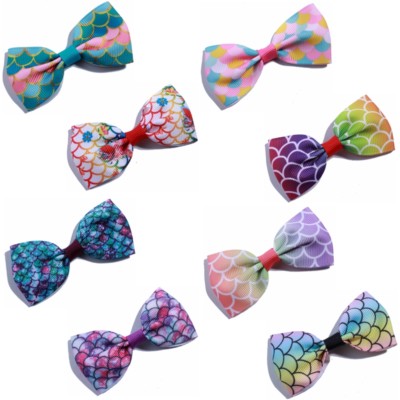 30PCS 7.2CM Fashion Grosgrain Hair Bows With Fish scale For Hair Accessories