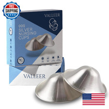 VALLEER  Pure Silver Nursing Cups   925 Silver Nipple Shields for Breastfeeding
