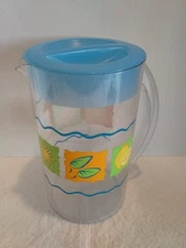 Mr. Coffee Iced Tea Maker Replacement 2 Quart Pitcher w BLUE Lid Sun Lemon TM1