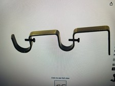 Urbanest Double Curtain Rod Bracket for 1" and 3/4" Rod, Antique Brass, 1 pcs.