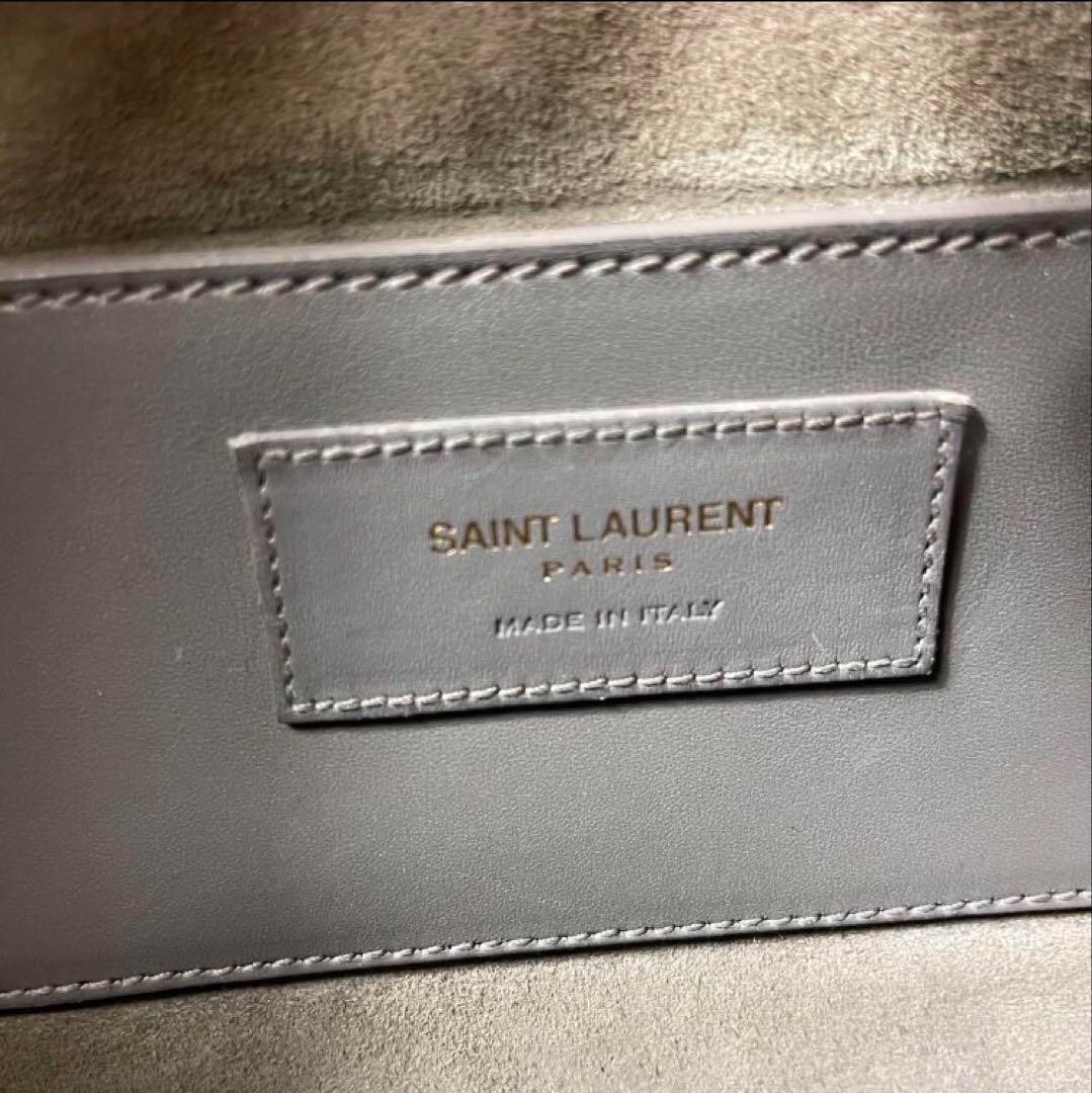 Borsa Saint Laurent Mini Boston 2 vie tracolla borsone grigio usata