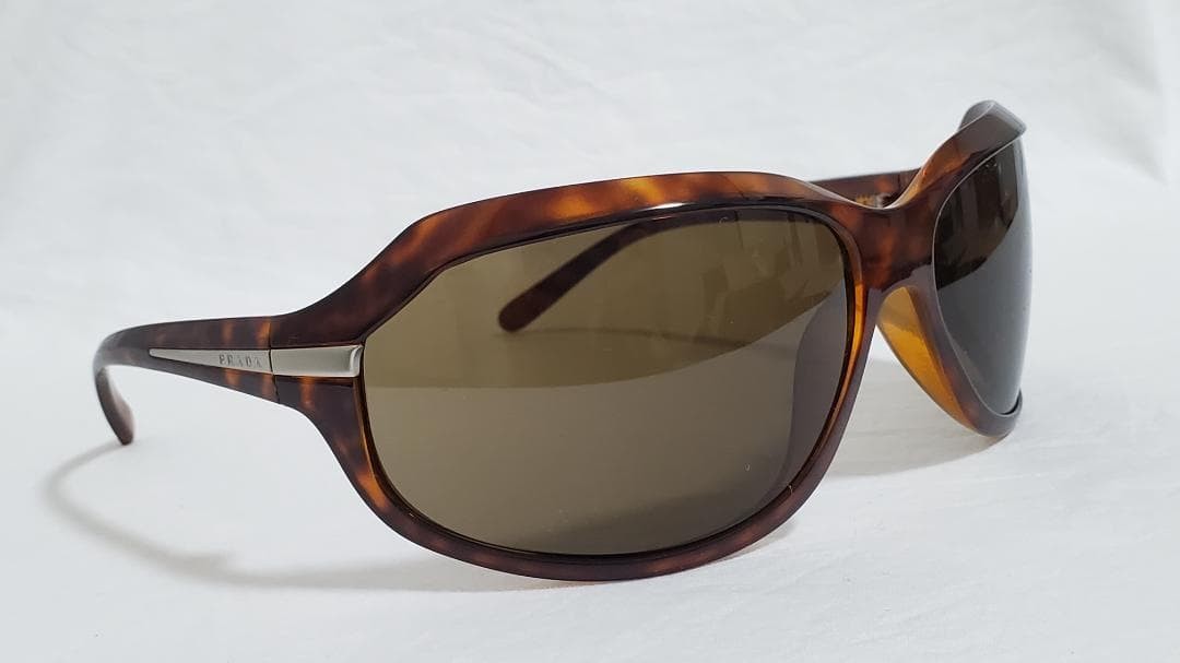 Prada Gackt Used Icon Logo Metal Big Lens Sunglasses Brown Men's Women Used thumbnail 2