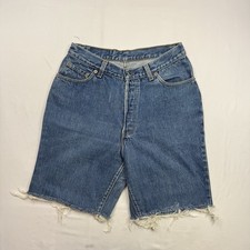 Vintage VTG Levi s 501 90s Shorts Fits 27x9 Made in USA Denim Cut Off Jorts