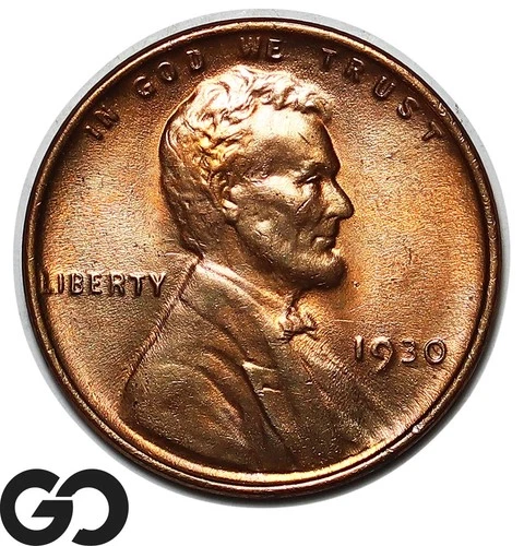 1930 Lincoln Cent Wheat Penny, Solid Gem BU++