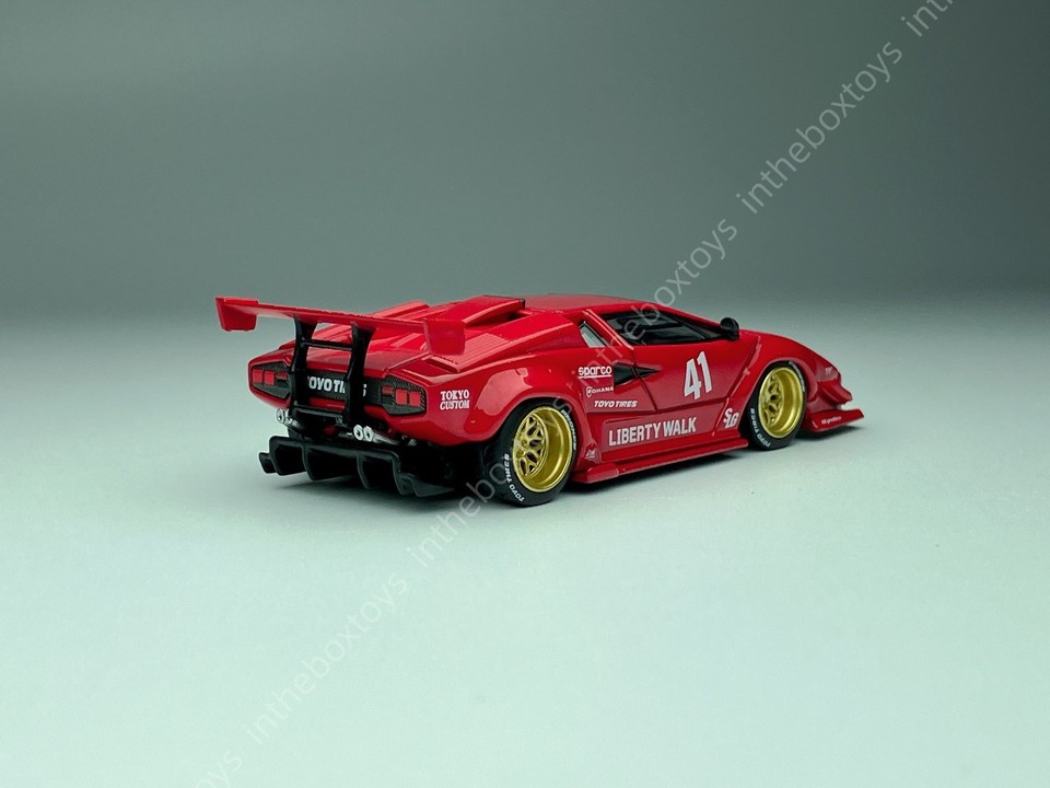 Mini GT 1100 Lamborghini Countach LB Works LBWK Red Liberty Walk JDM ...