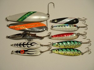 Preowned Salmon/Trout Trolling Downrigger Fishing Spoon Lot 6