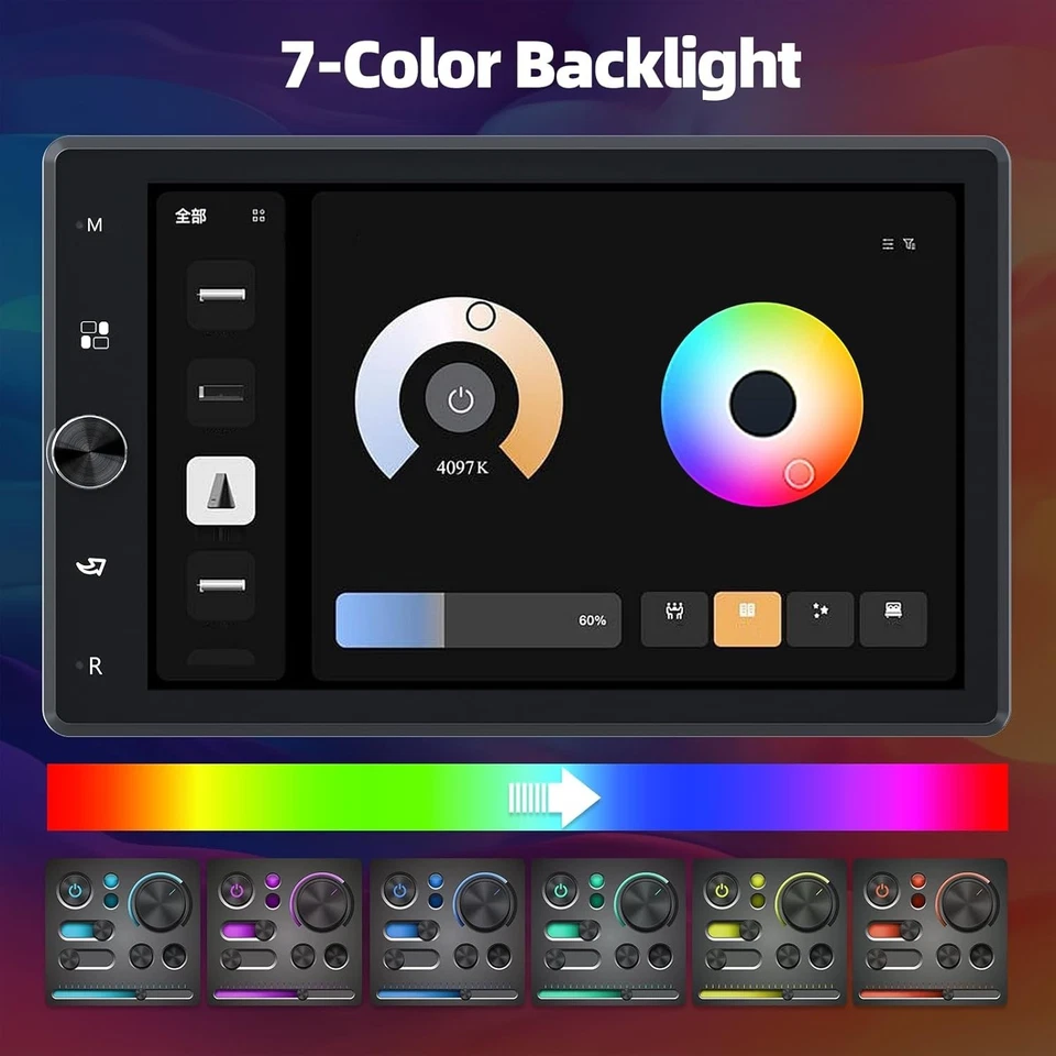 Single 1Din 10" Touchscreen Stereo Bluetooth Radio Car Apple/Android Carplay GPS - Image 4 of 4