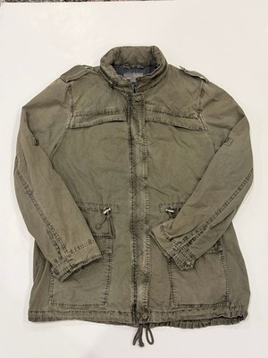 Levi s Olive Green Utility Anorak Jacket Drawstring Waist Hooded Women s