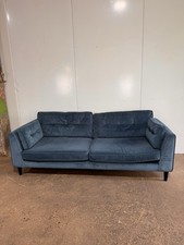 Sofology Blue Velvet 3 Seater Sofa | RRP £1199 | Delivery Available