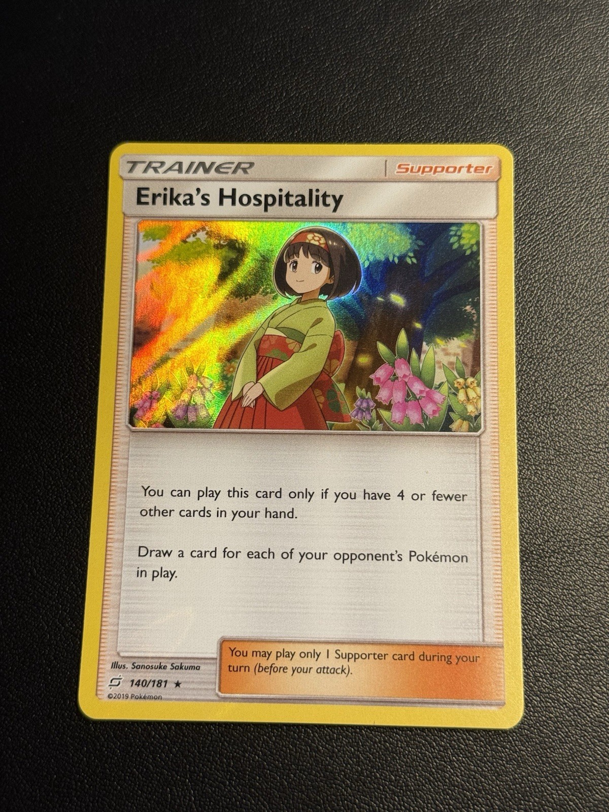 Erika’s Hospitality 140/181 NM Holo Rare Cute Flower Garden Art Pokemon Card!