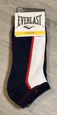 Everlast Para Hombre No Show Calcetines Zapato Talla 6-12 Blanco 1/2 Cojín 3 Pares Nuevo Con Etiquetas