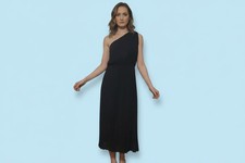 Shein Women Sleeveless Long Dress for Tall Girls - Elegant Black Maxi