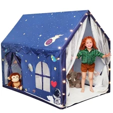 Kids Space Tent Indoor Playhouse-with Star Light, Padded Mat, Extra Large Bed...