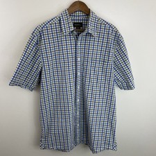 Eddie Bauer Shirt Mens LT Tall Large Multicolor Short Sleeve Button 100 Cotton 