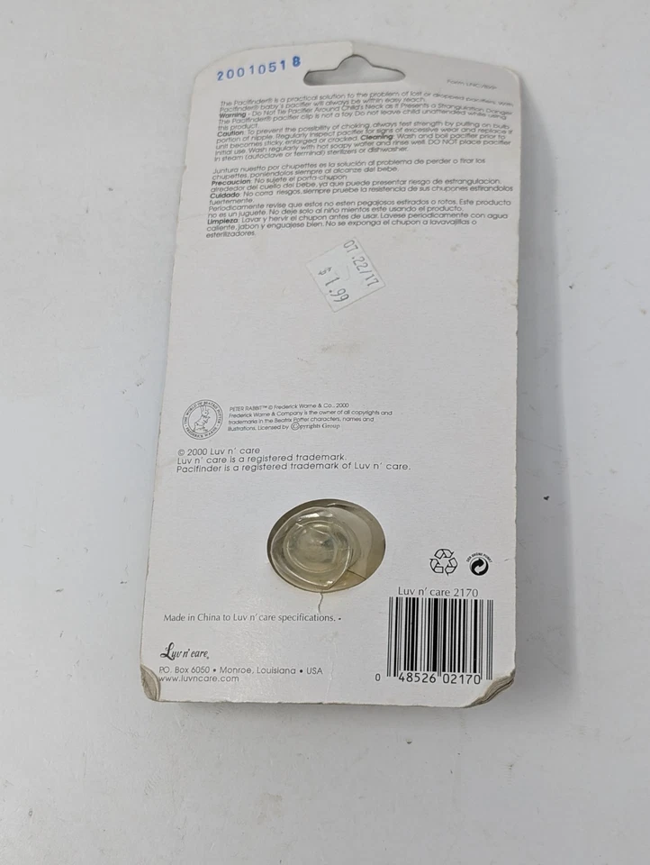 VINTAGE Peter Rabbit Baby Luv n' Care Pacifier Set Beatrix Potter Y2K 2000 - Image 2 of 4