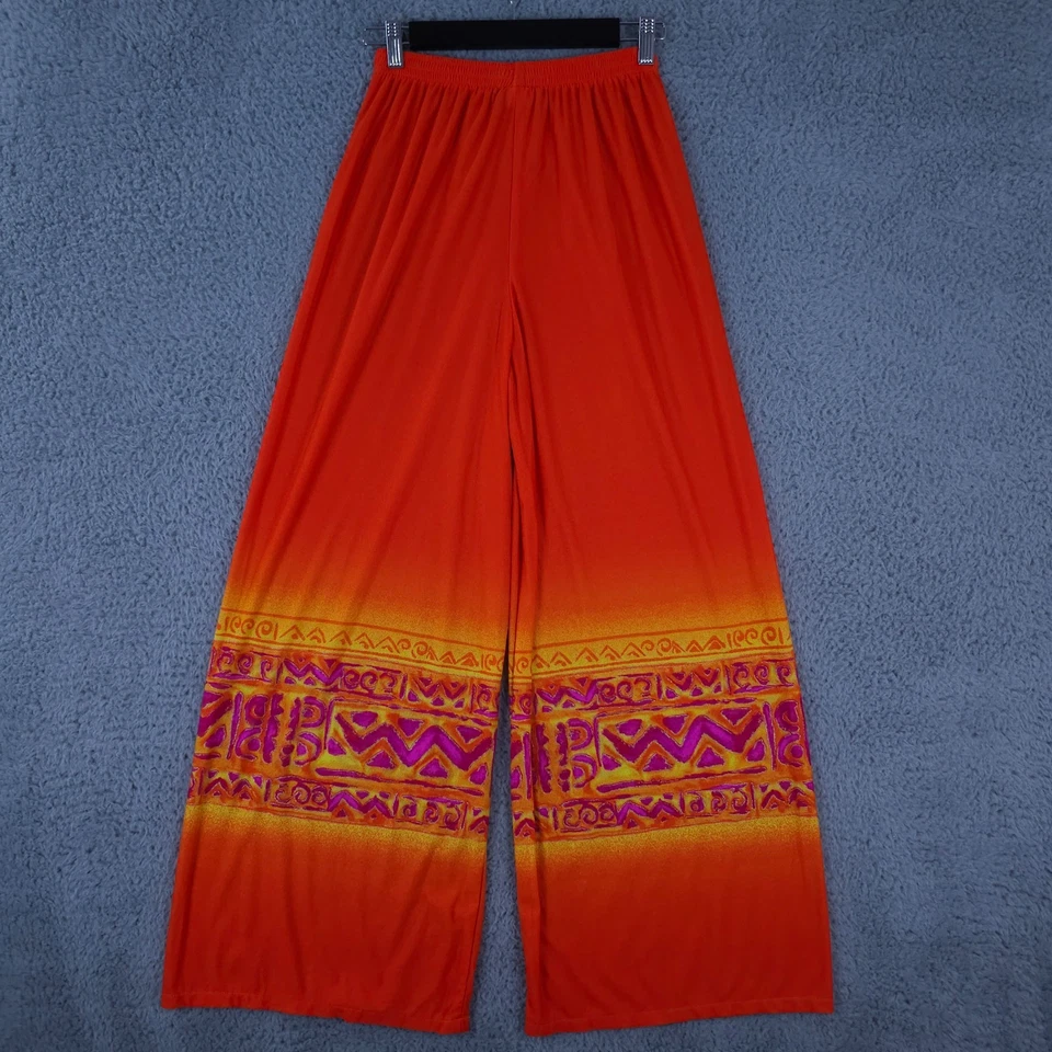 Tara Grinna Pants Womens S Orange Pull On Coverup Swim Resort Beach Art Abstract - Image 2 of 4