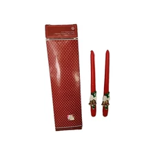 Avon Christmas Chimes 2 Bayberry Fragranced Taper 10” Candles & Bells - Open Box