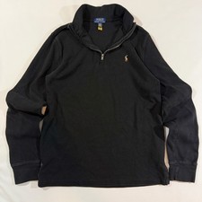 Polo Ralph Lauren Quarter-Zip Pullover Boys XL 18-20 Black Excellent Cotton Logo