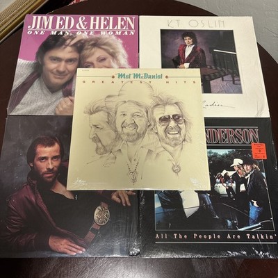 Vintage Lot Vinyl LP Records John Anderson Mel McDaniel Lee Greenwood KT Oslin 