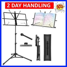 Music Stand Foldable  Portable Metal Sheet Music Stand with Carrying Bag, Ad...