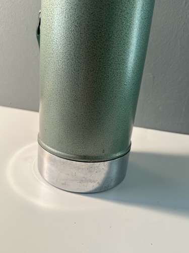 Vintage Stanley Wide Mouth 24 Oz thermos Vacuum Bottle silver&green Made USA - Picture 6 of 12