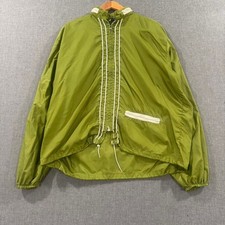 Vintage 70s DuPont Windbreaker Jacket Full Zip Nylon Green Mens Large