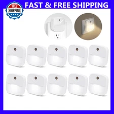 Wall Plug-in LED Night Lights Lamp Dusk to Dawn Sensor Hallway Kitchen Bathroom
