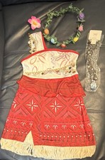 Dress Costume imitation  Moana  with necklace and hair accessories