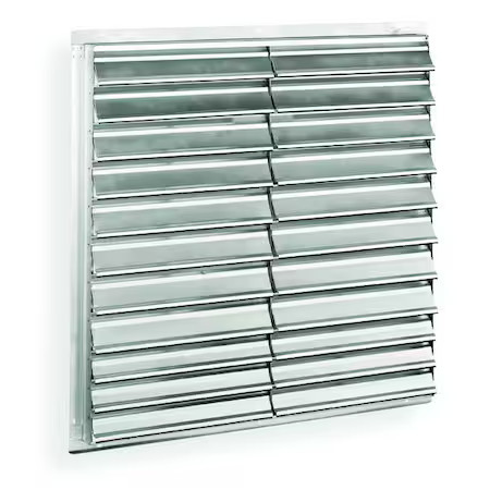 Dayton 1C210 Wall Backdraft Damper, Vertical Mount, 42 In Dia Fan, 45 In H X 45