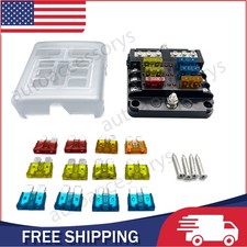 12-24v Blade Fuse Box Block Holder 6 Way Car Boat Power Distribution Panel Board