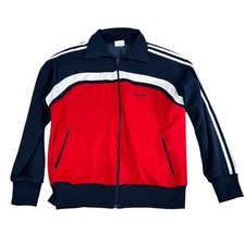 Vintage Adidas Trefoil Track Jacket Red Navy White Zip Men Large Made in Taiwan