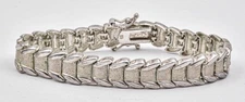 Modern FAS Sterling Silver Polished/brushed front Designer style Ladies bracelet