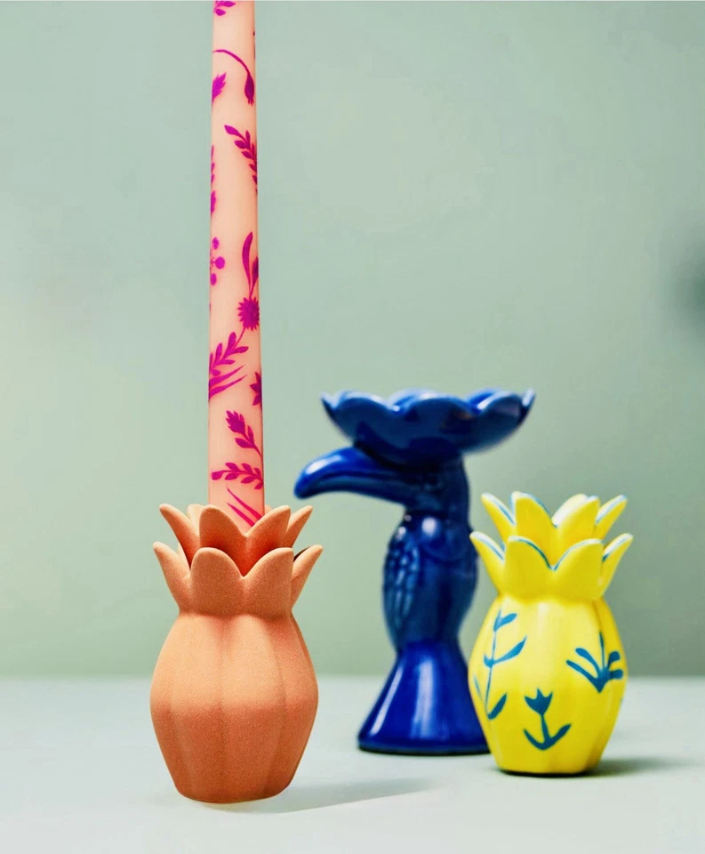 Candelabro Anthropologie Cara figurativo terracota piña Foto 3 de 4