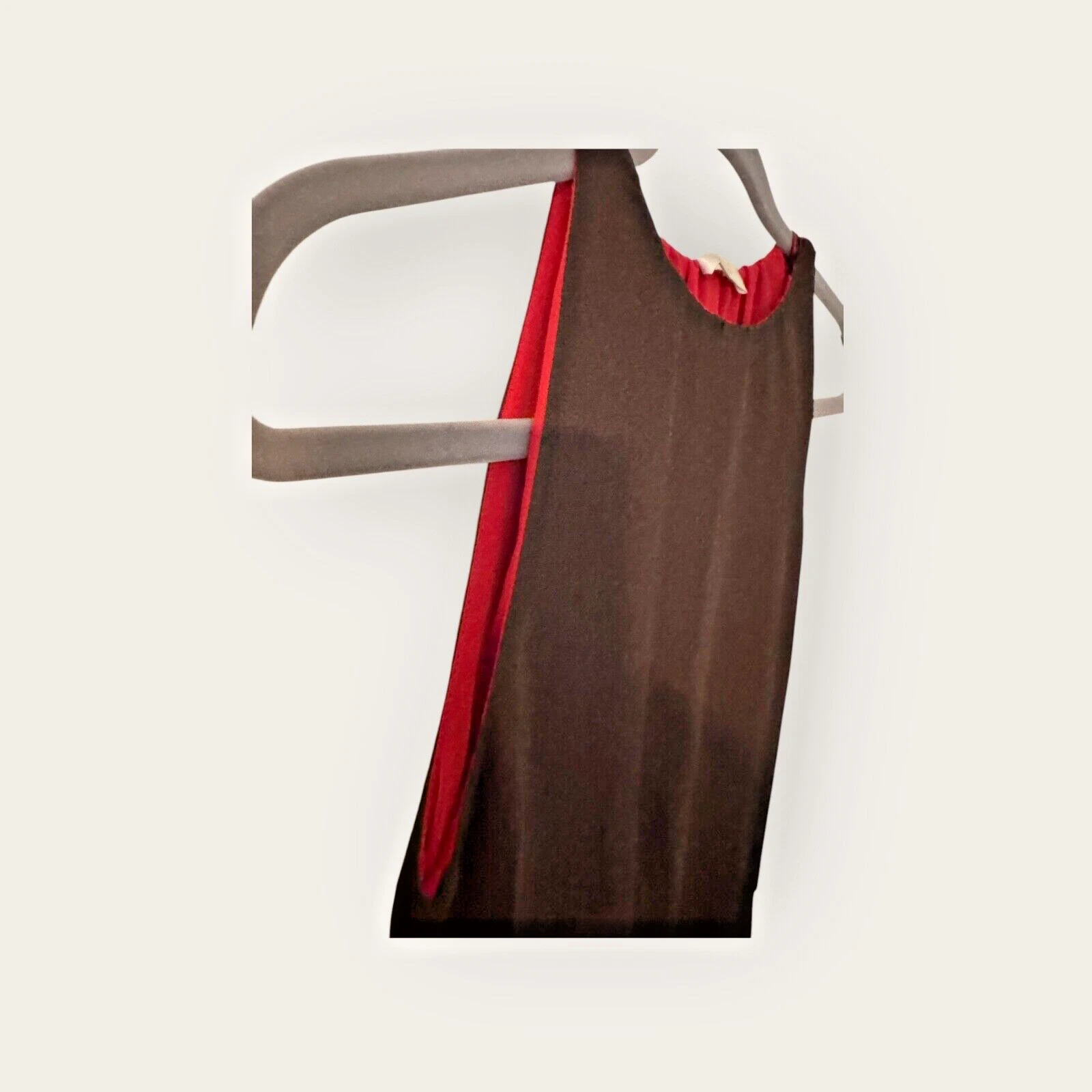 Abito VALENTINO Couture marrone dritto senza maniche vintage tg.8 42 misto seta