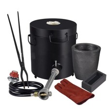 Propane Melting Furnace Metal Foundry Furnace Kit / Graphite Crucible Tongs