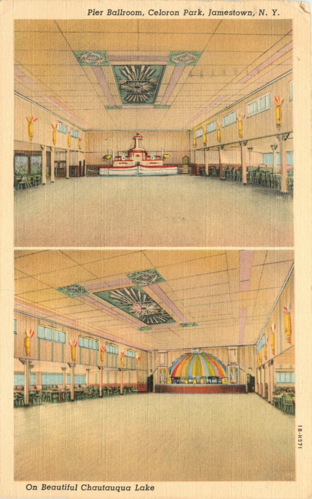 A Linen View Of The Pier Ballroom, Celoron Park, Chautauqua, New York