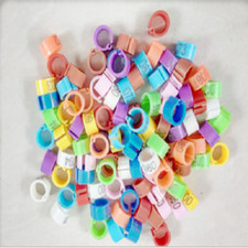 100pcs 8x7 mm Clip On Leg Rings for Bantam Chicks, Quail, Pigeon, Poultry, Doves