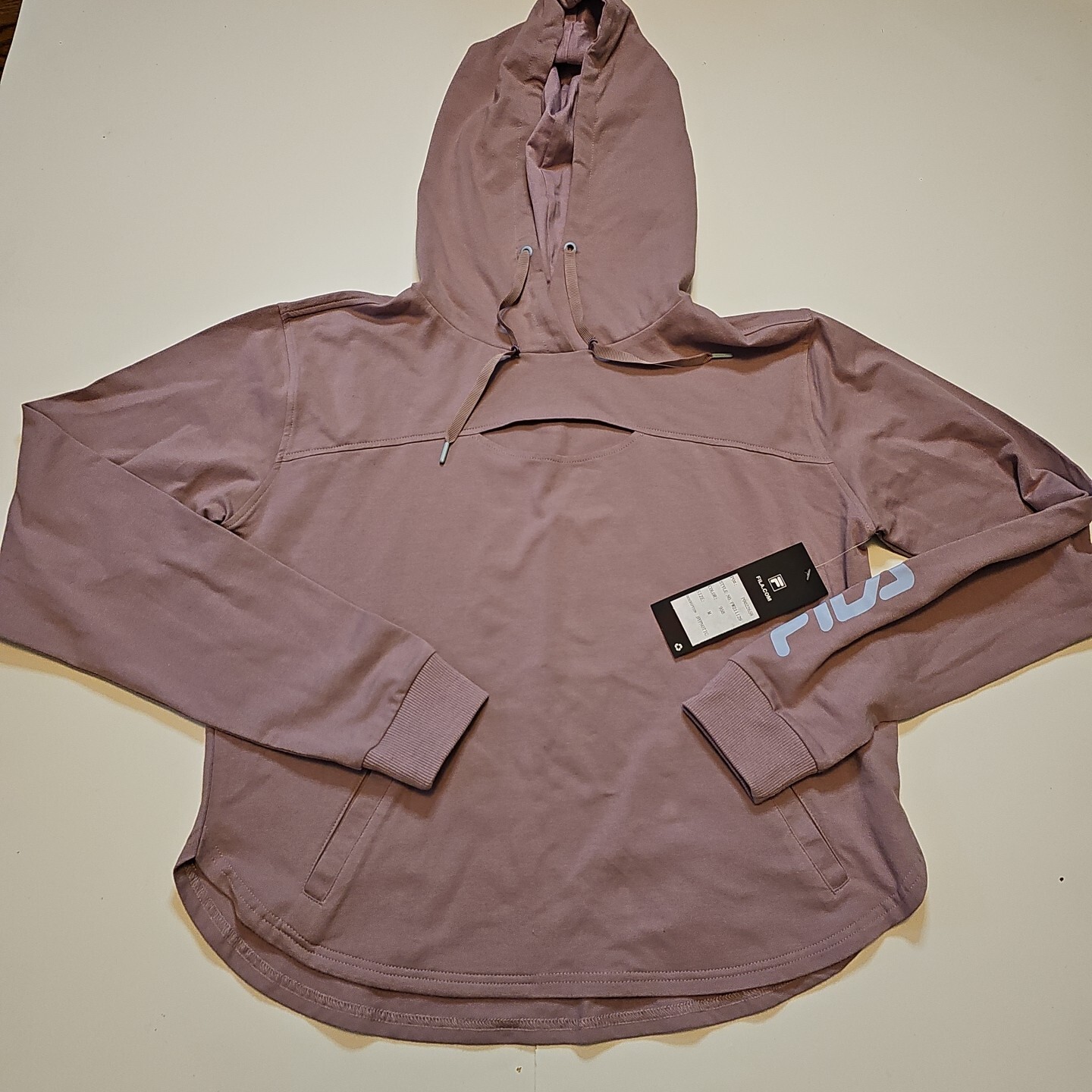 Felpa con cappuccio pullover donna media Fila Hypnotic viola manica lunga nuova con etichetta