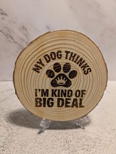 Laser Engraved Wood Slices Approximately 3.8 to 4.7 Inches New Handmade