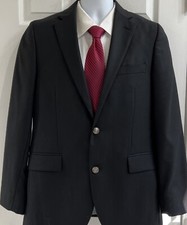 Stafford Mens Blazer Regular Fit Wool Navy Blue Pewter Button Sport Coat 38R