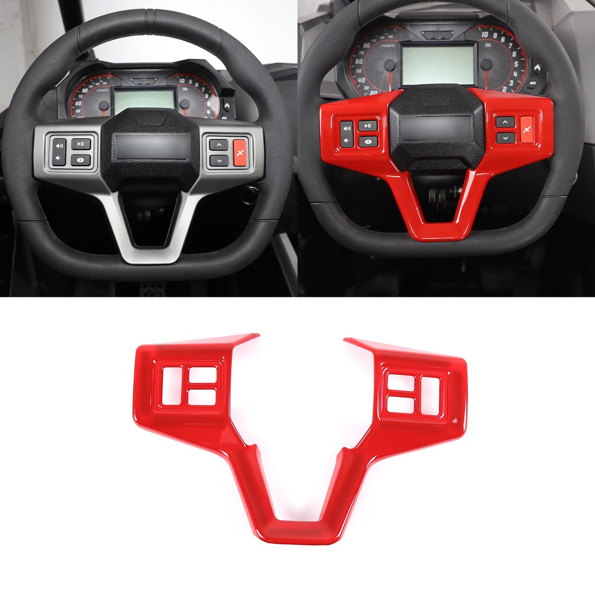 Red Interior Steering Wheel Trim Frame For Polaris RZR PRO XP