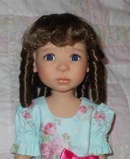 WEE 3 PRINCESS Doll Wig SIZE 10-11.5 LIGHT BROWN Sausage Roll Curls Bangs NWT