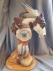 Labenz Hand Carved Horse Bust Clock Hand Painted SCULPTURE Art — photo 1