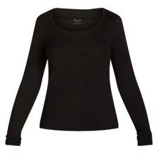 No Boundaries Scoop Neck Everyday Tee Long Sleeves XXS 00 New with Tags Black