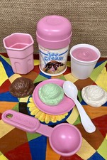 Fisher Price Play Food Tikes Fun Desserts ICE CREAM Party Lot Scoop Plate Spoon