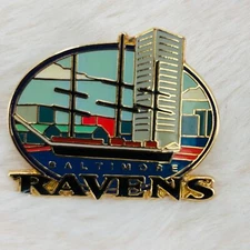 2000 Baltimore Ravens NFL Football Enamel Pin w/ Harbor USS Constellation