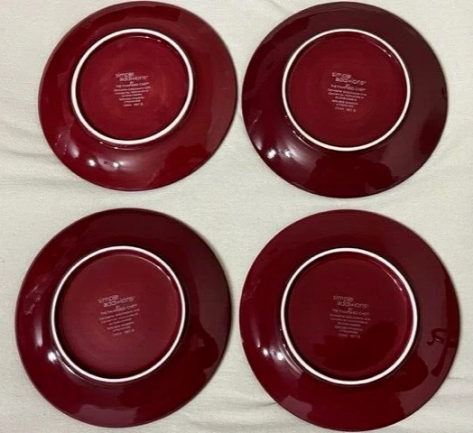 Pampered Chef set of 4, 6" cranberry dessert appetizer plates 2062 NEW NIB - Image 2 of 4
