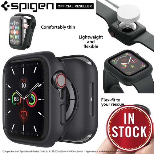 For Apple Watch Series 7 6 SE 5 4 45 44 41 40mm Case SPIGEN CASEOLOGY Nero  Cover | eBay