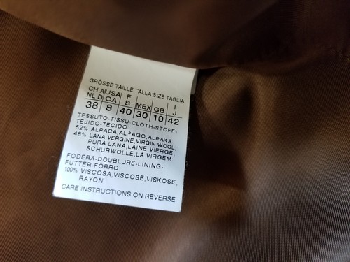 Max Mara Studio weicher sehr edler femininer Mantel Alpaka Wolle Kamel Braun - Bild 20 von 20