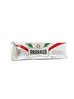 PRORASO White Shaving Cream In A Tube - Oatmeal Extract, Green Tea Made in Italy